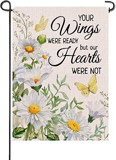 Artofy Memorial Daisy Flower Small Decorative Garden Flag, Your Wings Were: Fabric Sourcing and Quality Notes