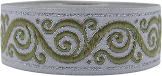 11 Yard Spool 1.37 inches Green Celtic Snail Jacquard Ribbon Meander Upholstery Fabric Sewing Trim DIY Supplies 35221: Jacquard Weave and Production Notes