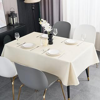 Rectangle Tablecloth Wipeable Vinyl Tablecloths with Flannel Backing, Plastic Outdoor Oil-Proof Waterproof Table Cover, Both Indoors and: Fabric Sourcing and Quality Notes
