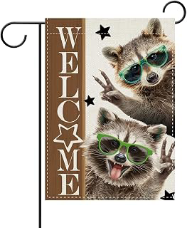 Dyrenson Funny Raccoon Welcome Decorative Garden Flag, Humorous Farmhouse: Fabric Sourcing and Quality Notes