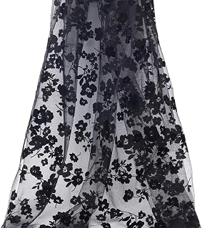 PLIGREAT 2 Yards Floral Embroidered Lace Fabric, 59