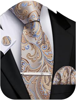 Mens Extra Long Tie 70 inches Necktie and Pocktie Square Cufflinks Set Silk Ties for Big and Tall Men Wedding Party: Jacquard Weave and Production Notes