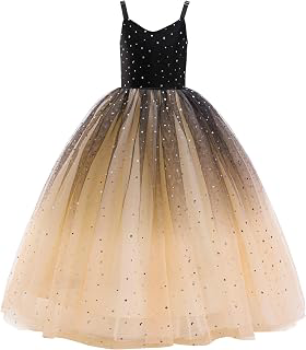 Princess Sparkle Tulle Dress Flower Girl Little/Big Girls Wedding Bridesmaid Dresses Pageant Party Ball Gown: Ombre Dyeing and Production Notes