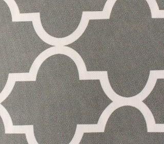 Indoor/Outdoor Waterproof Moroccan Mosaic Canvas Fabric Grey UV Resistant 60
