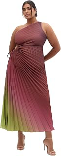 Women's Plus Size Dress - Aliza Print Pleat Maxi: Ombre Dyeing and Production Notes