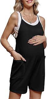 FMEYOA Maternity Romper Sleeveless Overall Shorts Jumpsuit with Pockets: OEM Production and Sizing Notes