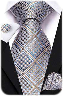 Mens Paisley Floral Silk Tie for Men Striped Necktie and Pocket Square Cufflinks Set Wedding Business: Jacquard Weave and Production Notes