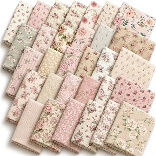 JarThenaAMCS 60Pcs Floral Cotton Fabric Bundles Pink Retro Floral Fabric Squares Spring Summer Quilting Patchwork for DIY Handmade Sewing: Print Design and Production Notes