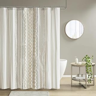 INK+IVY 100% Cotton Tufted Shower Curtain for Bathroom, Ivory, 72 x 72: Jacquard Weave and Production Notes