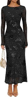 Women Fall Floral Wedding Guest Cocktail Maxi Dress: Print Design and Production Notes