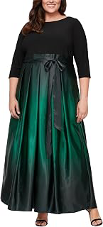 Women's Plus Size 3/4 Sleeve Long Ombre Dress with Pockets: Ombre Dyeing and Production Notes