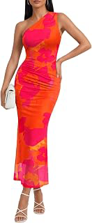 One Shoulder Maxi Bodycon Mesh Ruched Dress with Side Slit: Ombre Dyeing and Production Notes