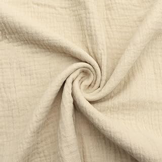 David accessories Cotton Double Layers Gauze Fabric by The Yard,39x53inch Crinkle Fabric, Crafts, Home Décor, Photoshoots, DIY Projects (Beige): Fabric Sourcing and Quality Notes