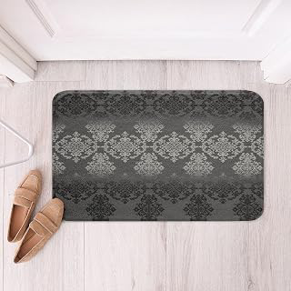 jejeloiu Vintage Damask Soft Fleece Door Carpet Oriental Jacquard Damask Polyester Bath Rug for Boys Girls Gray Floral Non Slip Bath Mat Gothic: Jacquard Weave and Production Notes