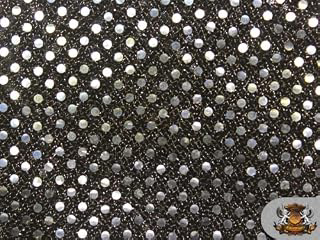 SMALL DOTS SEQUIN BLACK ALLOVER SILVER FABRIC / 42