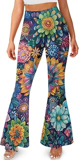 Flared Yoga Pants for Women Bell Bottom Leggings Plus Size Soft High Waisted Tummy Control Butt Liftin: Print Design and Production Notes