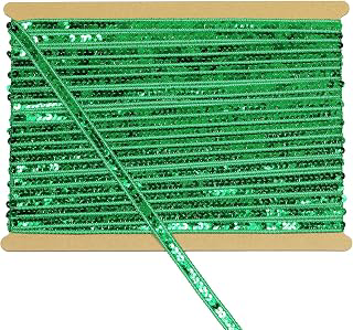 12mm Wide Royal Green Sequin Trim Ribbon - 12 Yard Bling Craft Fabric for DIY Sewing, Costume Design, Party Decor: Fabric Sourcing and Quality Notes
