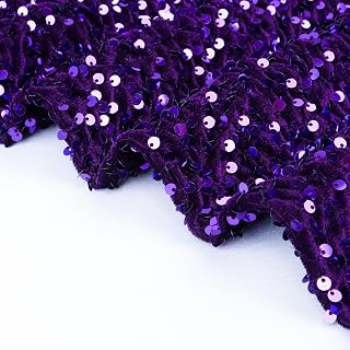 ShinyBeauty Royal Purple Sequin Velvet Fabric 1 Yard - Stretch Sparkly Material for Evening Gowns/Cocktail Dresses, High-Shimmer DIY Craft: Fabric Sourcing and Quality Notes