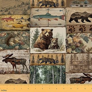 Rustic Cabin Fabric Country Nature Bear Moose Squirrel Upholstery Fabric for Chairs Sofa Couch Woodland Wildlife Camping Farmhouse Lodge Decor: Fabric Sourcing and Quality Notes