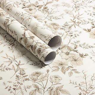 Erfoni Boho Floral Peel and Stick Wallpaper Beige Flower Leaf Contact Paper: Print Design and Production Notes