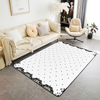 Feelyou Lace Polka Dot Area Rug 3x5 Living Room Rugs: Jacquard Weave and Production Notes