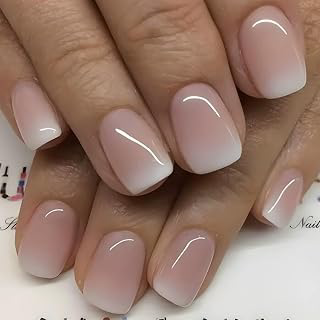 AzureBeauty Press on Nails Short Square Ombre Nude Fake Nails: Ombre Dyeing and Production Notes