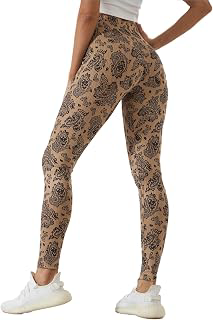 Women's High Waisted Ribbed Paisley Print Yoga Leggings - Buttery Soft Workout Pants for Gym Running Loungewear: Print Design and Production Notes