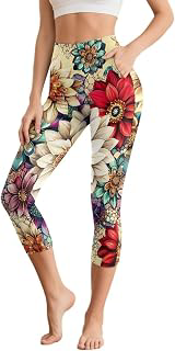 Capri Leggings for Women High Waist Elastic Breathable Plus Size Yoga Pants with Pockets for Workout or Casual Wear: Print Design and Production Notes