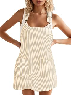 Womens Casual Denim Dress Striped Overalls Romper Jean Dress: OEM Production and Sizing Notes