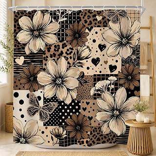 Leoprad Cheetah Print Shower Curtain Brown Floral Vintage Bathroom Decor: Print Design and Production Notes