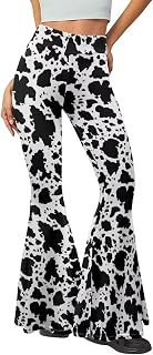 Flare Yoga Pants Women Elegant Funny Graphic Bell Bottoms Pants for Womens High Waisted Flare Leggings Stretch Trousers: Print Design and Production Notes