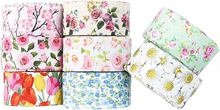 Floral Flower Printed Grosgrain Ribbon Tape 1