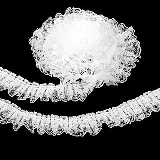 5.5 Yards Double Layer White Lace Ribbon, Vintage Ruffle Trim, 1.96 in Width Fabric Embroidered for Sewing, Clothes, Dresses, Craft, Bag, Gift: Fabric Sourcing and Quality Notes