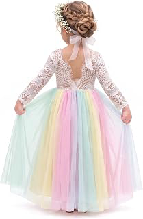 Girl Peony Lace Back A-Line Straight Tutu Tulle Party Flower Girl Dress: Ombre Dyeing and Production Notes