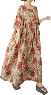 Oversized Dress for Women Flowy Boho Plus Size Dresses Floral Print: Print Design and Production Notes
