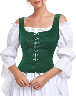 Women's Renaissance Corset Vest Lace Up Medieval Pirate Top: Jacquard Weave and Production Notes