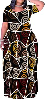 Plus Size Maxi Dress for Women Summer Casual Short Sleeve Tshirt Dresses with Pockets (XL-6XL): Ombre Dyeing and Production Notes