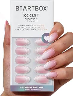 BTArtbox Press On Nails, Short Almond Pink Ombre Nails, 32Pcs Full Kit: Ombre Dyeing and Production Notes