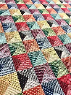 HomeBuy Rhombus Square Print Gobelin Fabric Material for Upholstery Curtains - 140Cm Wide - Holand Big Square Print Jacquard: Jacquard Weave and Production Notes