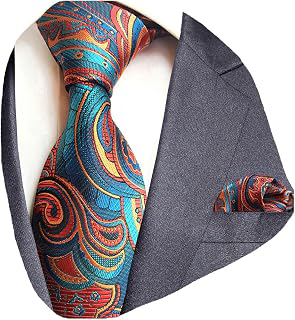 Fashion Paisley Tie and Pocket Square Set Mens Plaid Necktie: Jacquard Weave and Production Notes