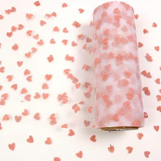 Flocking Heart Tulle Rolls 6 inch x 10 Yards (30 feet) Pink Love Tulle Rolls Spool Fabric Tutu for DIY Skirts Wedding Gift Wrap Sewing Crafting: Fabric Sourcing and Quality Notes