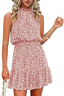 Summer Dress for Women Chiffon Blouses Skirt Spaghetti Sleeveless Tops Halter Ruffle Romper Sun Flowy Summer Outfits: OEM Production and Sizing Notes