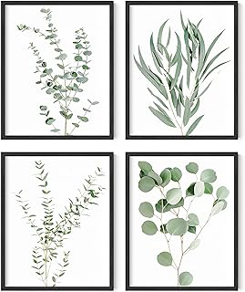 HAUS AND HUES Botanical Plant Wall Art Prints - Set of 4 Plant Decor Prints, Floral Kitchen Pictures, Flower Leaves Wall Art, Boho Leaf: Print Design and Production Notes