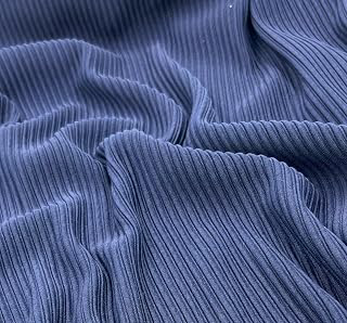 Blue Chunky Cotton Fat Knit Ribbing Twill Fabric by the Yard, Soft Stretch Knit for Dresses, Tops, Apparel, Modern Design: Fabric Sourcing and Quality Notes