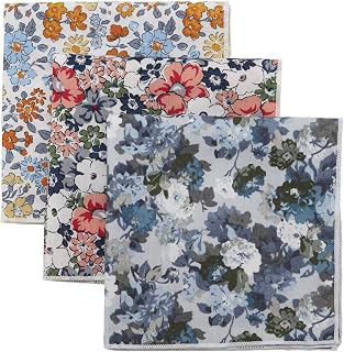 Cotton Floral Pocket Squares Pack for Men with Holder for Wedding: Print Design and Production Notes