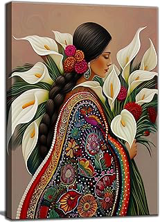 Calla Lily Canvas Wall Art Mexican Vintage Flower Decor painting Pictures Girls White Floral Plant Posters Prints for living room Bathroom: Print Design and Production Notes