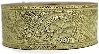 11 Yard Spool 1.37 inches Wide Metalic Gold Floral Jacquard Ribbon Medieval Fabric Trim Gift Wrapping Wedding Party Decoration 35070: Jacquard Weave and Production Notes