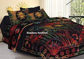 KLAVATE Indian Hippie Gypsy Home Decor Tapestry Boho Quilt Cover Throw Blanket Cotton Reversible Queen Tie & Die Mandala Duvet Cover Comforter: Jacquard Weave and Production Notes