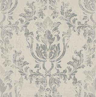 Vintage Damask Peel and Stick Wallpaper, Self Adhesive Removable Vinyl Wall Covering, Traditional Style, for Bedroom, Living Room, 44cm x: Jacquard Weave and Production Notes