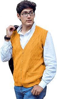 PERU Sweater For Men, V Neck Argyle Sweater Vest, Soft Authentic Peruvian Alpaca Wool Knitted Jacquard Pullover Sleeveless Sweater with Buttons: Jacquard Weave and Production Notes